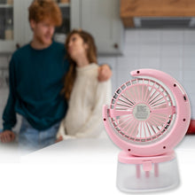 Desktop Fan - Camping Fan with LED Light, Portable Humidifying Fan (1 Pc / Plug & Play Fan)