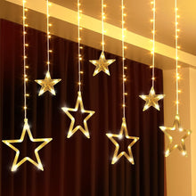 12 Stars LED Curtain String Lights with 8 Flashing Modes for Home Decoration, Diwali & Wedding LED Christmas Light Indoor and Outdoor Light ,Festival Decoration  (Warm White / With Box)
