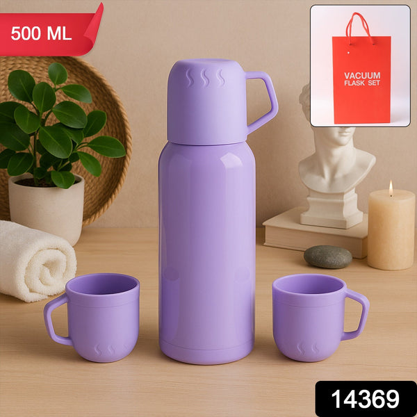 Elegant Purple Thermos Flask Set